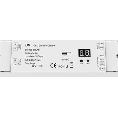 AC100-240V 2路*20mA DALI-0/1-10V调光器(DT5) DV