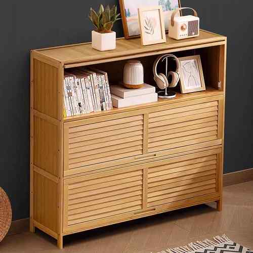 储层书架书柜置架带柜门物柜一体格子柜展示柜463BYMZW落地多客厅