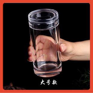 办公室喝茶杯子 天然白水晶手工茶杯带盖水杯 茶具 个人杯 主人杯