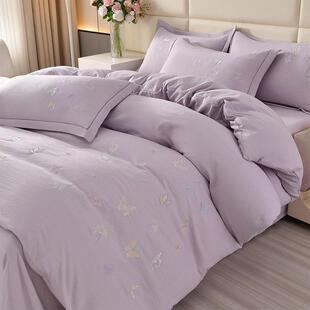 2025新款蝴蝶重工绣花水洗棉被套床单款四件套-蝶舞飞扬系列