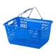超市购物篮手提篮大容量塑料筐加厚家用买 菜篮采摘篮X大号蓝便利