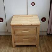 卧室双抽屉柜 整装 经济型柏木床头柜带滑轨 现代简约实木小收纳柜