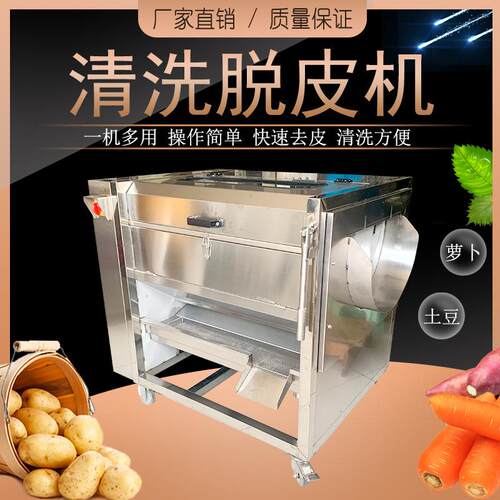 ZYTP-80土豆清洗脱皮机萝卜芋头毛刷清洗机生姜清洗去皮机