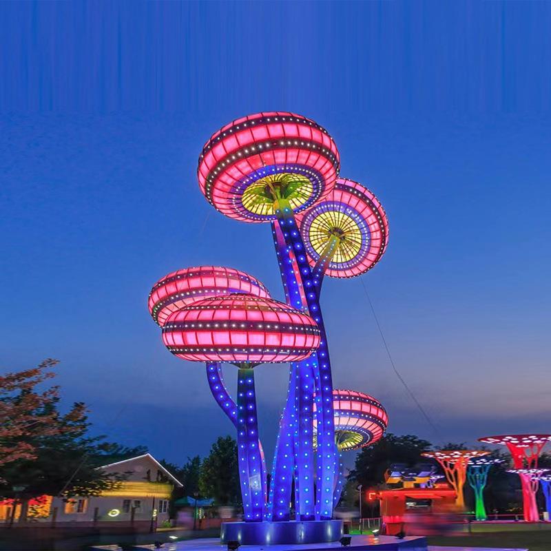 不锈钢雕塑陀螺圆形小品艺术景观灯广场地标LED组合氛围景观灯