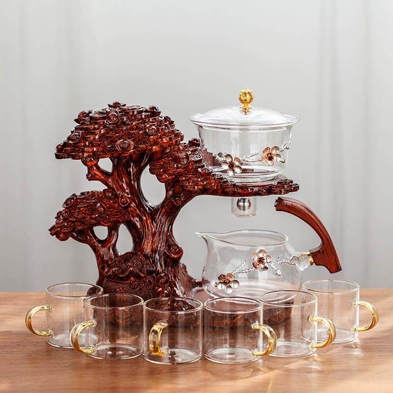 摇钱树全自动功夫茶具套装懒人创意玻璃小茶壶茶杯简约家用冲茶器