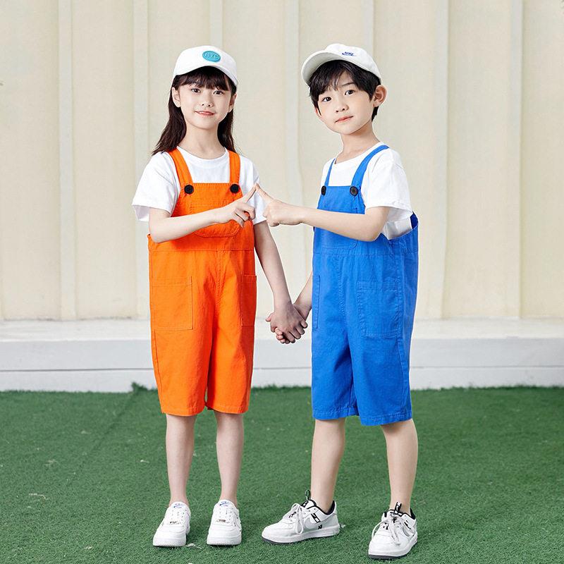 儿童背带裤两件套表演服幼儿园演出小学生演唱服六一表演套装亲子