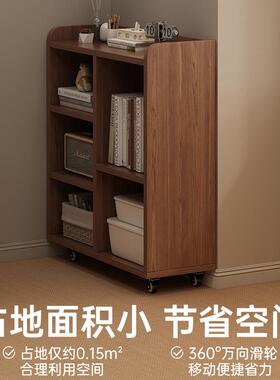实木家可移动边几收零纳中JLI古小推车用客厅置沙发储物物架茶几