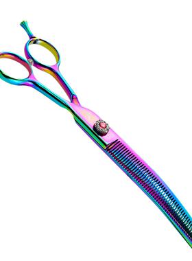 剪7鱼.MNN0寸彩色骨密齿弯牙美容剪牙剪弯剪剪宠物修毛弯牙宠物弯