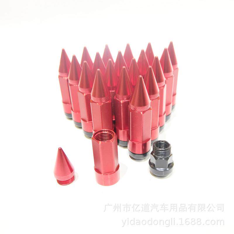 汽车改装配件铝合金轻量化三合一改装轮毂螺母轮胎螺丝尖头螺丝