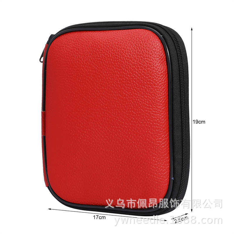 新款毛线编织工具环形针套装红色氧化铝可拆卸环形针组合收纳包