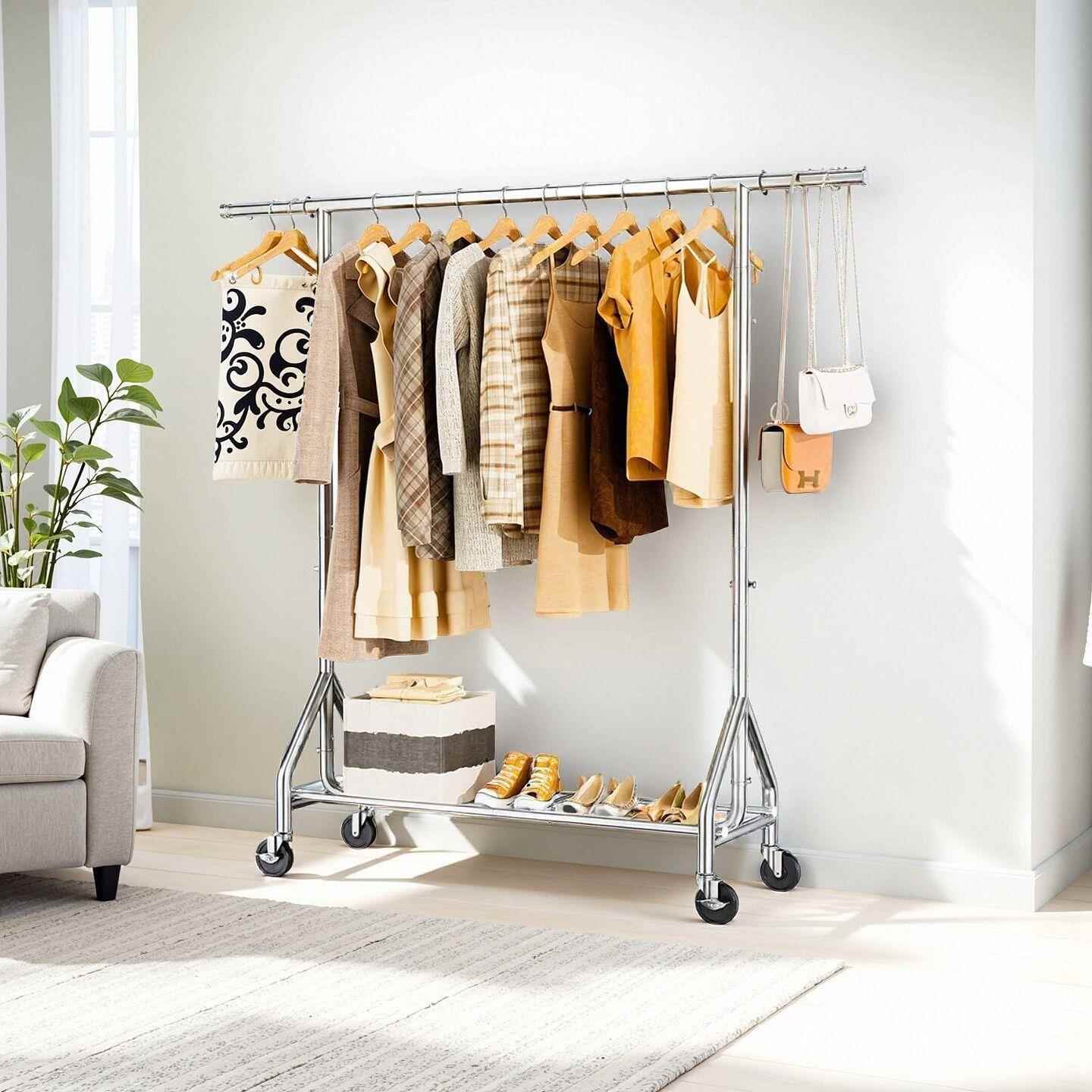 拆装晾衣架服装店落地展示架家用可伸缩衣帽架服装挂件收纳架