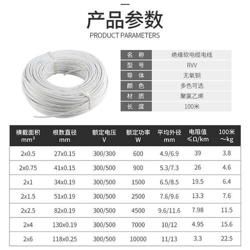 电线R国VV2芯3芯1 1.5无品牌/防 2.5 4 6平方护线防水冻标纯铜套