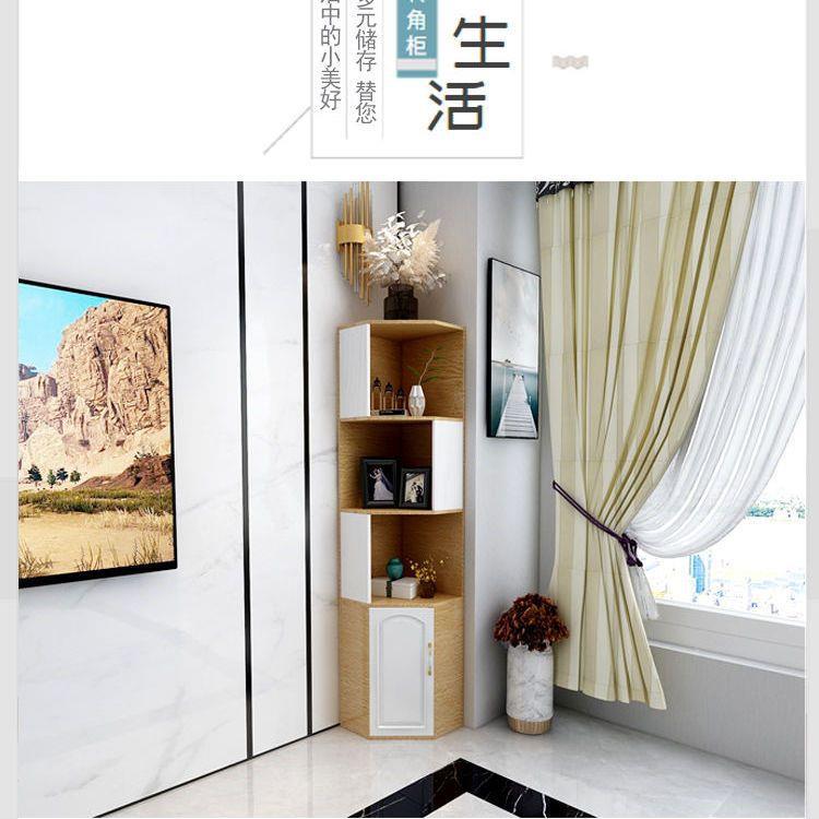 新款转角置物架角落收纳三角柜现代简约设计白色客厅转角柜其他