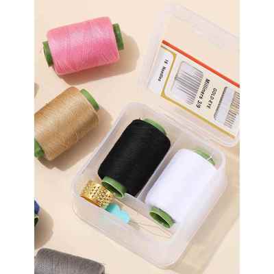 针线收纳盒粗线补衣服家用高质量缝纫线黑白缝衣线彩色手缝线手工