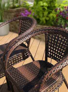 外藤椅三件套休户桌椅闲露茶几套装组AAG合天室外一桌两椅家用桌