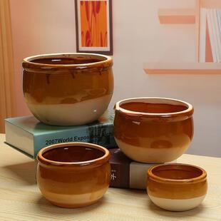 睡莲碗莲大号陶瓷花盆缸铜钱绿萝富贵竹孔水养陶瓷盆厂家