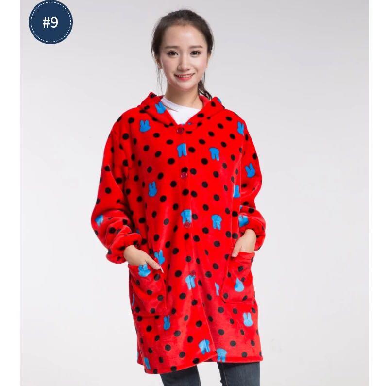 高档法兰绒罩衣大厨人女作秋冬韩版加绒时尚家里家外房暖围裙工服