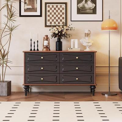 法复式古餐边玄柜 实关木双抽色屉储物收纳柜 卧双色斗柜室轻奢多