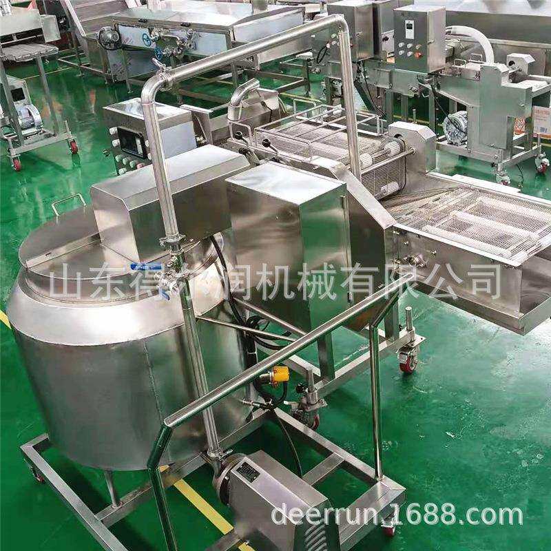 芝士鸡排上浆裹粉机滚筒式鸡块上粉机粘粉均匀无损伤循环使用