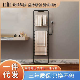 电热毛巾架家用卫生间碳纤维不锈钢电加热烘干架多层浴巾架 落地式