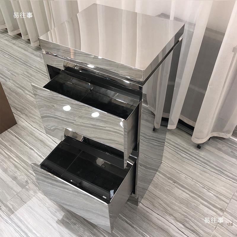 理发店不锈钢工具柜韩式工具双面柜子剪头发发廊储物柜带抽屉
