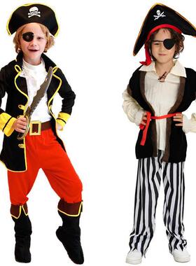 Halloween COS Dress up Pirate Costume万圣节儿童海盗表演服装