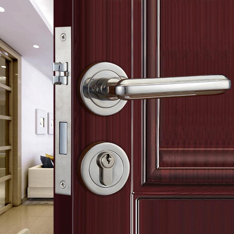 分体锁 304不锈钢执手门锁简约卧室客厅木门通用型室内房门锁