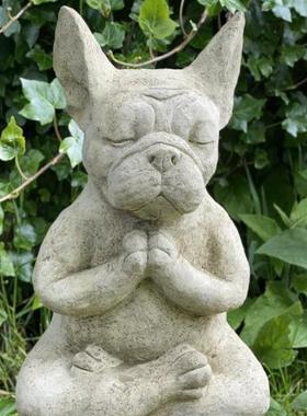 跨冥境款 打坐YS-001狗想狗户新外饰花园雕像树脂摆件园林庭装院