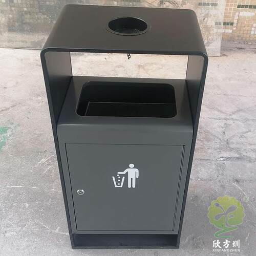户外公共区域环卫筒镀锌板铁皮不锈钢垃圾桶金属果皮箱厂定制