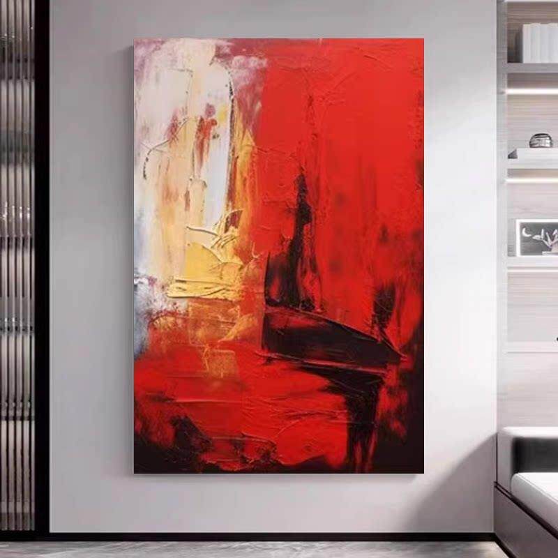 MHD手绘油画红色沙发油画现代现代装饰画