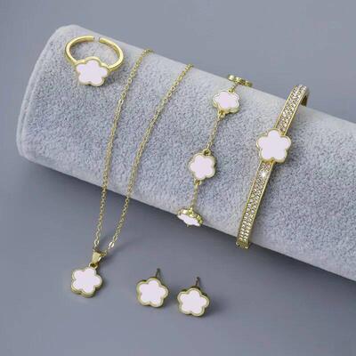 5pcs/set Luxury Quality Jewelry Sets Plum Blossom Plant Five
