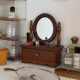 饰可立复古 化妆镜装 ins中古风木质镜子法式 卧室梳妆台桌面台式