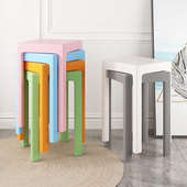 三梦塑料方凳矮凳可叠放加厚家用客厅餐桌板凳椅子北欧简约小凳子