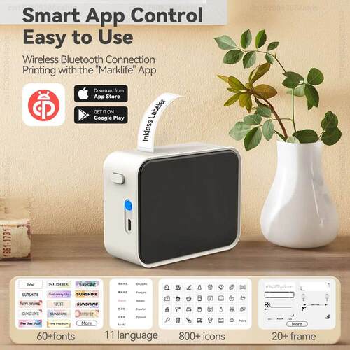 Portable Label Printer Mini Bluetooth Labeling Machine DIY A