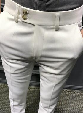 Fabulous Ninth Trousers Slim Fit Men Suit Pants Formal Poe