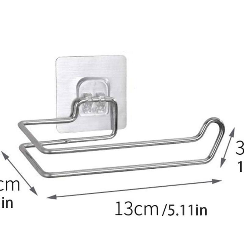 跨境热销免打孔不锈钢卷纸纸巾架厨房卫生间浴室免钉置物架收纳架