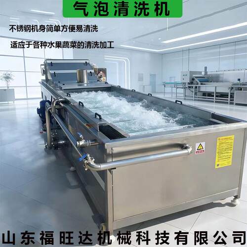福旺达不锈钢洗菜机带喷淋叶菜菠菜气泡清洗机水果柿子洗果机设备