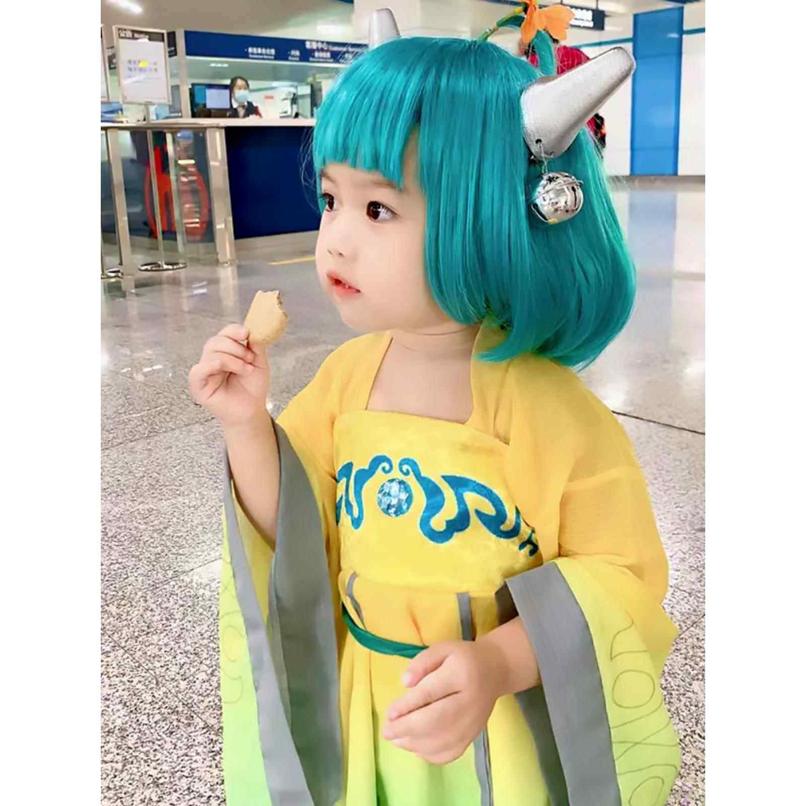 六一儿童节服装蔡文姬cos服儿童王者荣耀周边衣服假发小孩服装