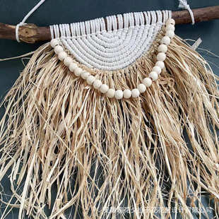 拉菲草手工编织壁饰毯挂摩洛哥波西米亚风格 名宿花店摄影家居壁挂