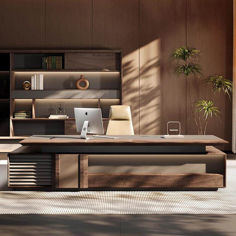 拜森老板桌办公桌简约现代办公室新中式家具大班台办公桌椅组合