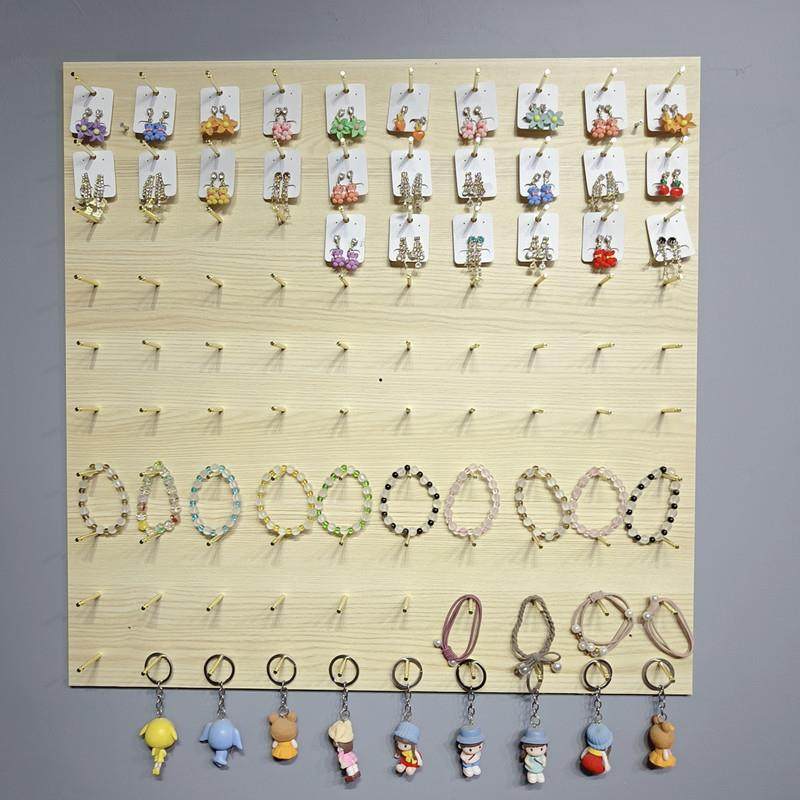 饰品店展示墙项链收纳架耳环架收纳神器实木耳钉架首饰展示架铜钉,商业/办公家具,饰品架/柜,淘宝优惠券,粉丝福利购,淘宝优惠卷