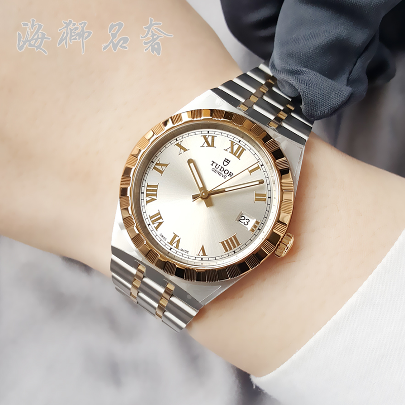 爆款主推98新帝舵皇家系列18K黄金自动机械男士腕表M28503-0001