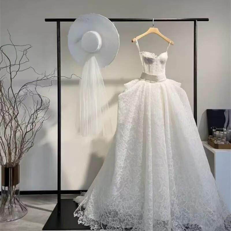 婚纱礼服架子展示架落地式黑色秀禾旗袍服装店展示架挂衣架陈列架