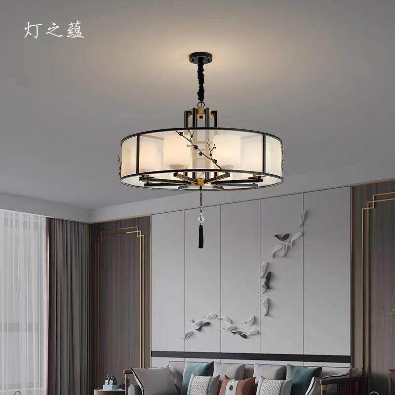 新326式圆吊灯客厅灯简现代禅意中国风卧约室餐厅形书房中茶室灯