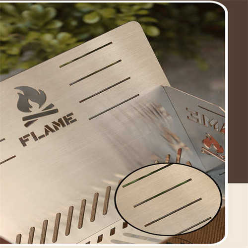 户外可拆卸烧烤炉超轻量卡片炉取暖炉露营炉具多用途不锈钢柴火炉