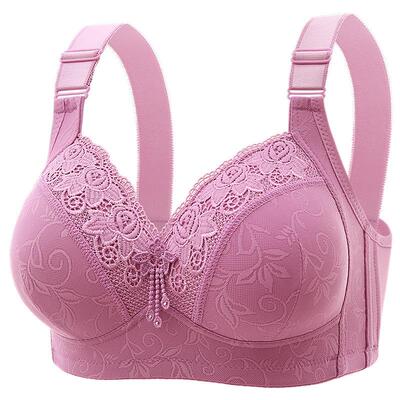 Large size luxury lace lace without steel ring bra, side
