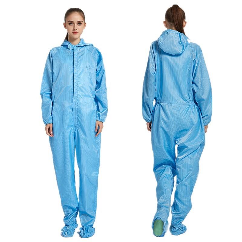 防静电四连体工作服连脚无尘服沙灸沙疗灭菌车间防护洁净服净化衣