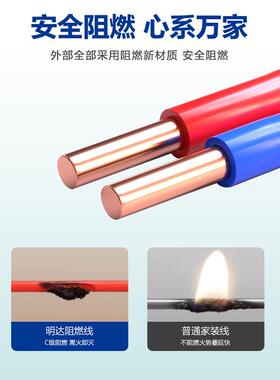 ZC-BV国标电线烯耐火阻燃6681.电5/2线.5/6平聚氯乙绝缘家装铜芯