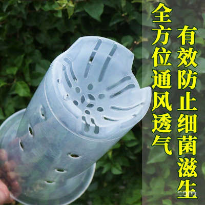 高宅大口径兰花专用盆简约加厚虎皮兰花盆塑料特大侧孔透明兰花盆