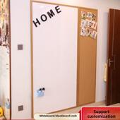 方圆展示软木板黑板白板组合板家用教学大尺寸磁性涂鸦照片墙定制